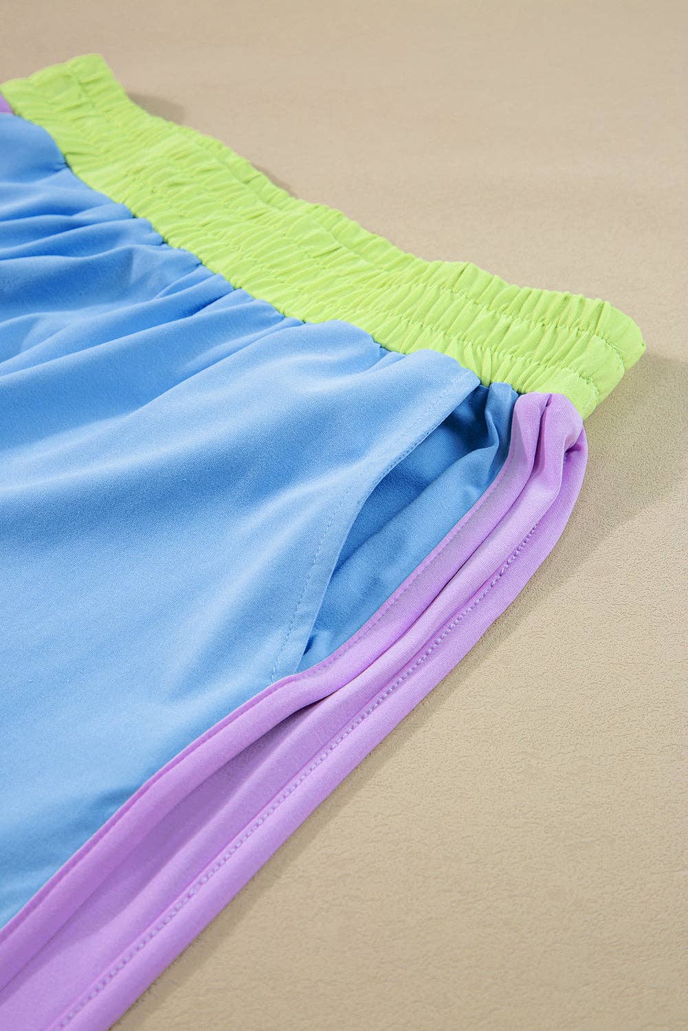PRE-ORDER: Multicolor Color Block Detail Casual Two-piece Set
