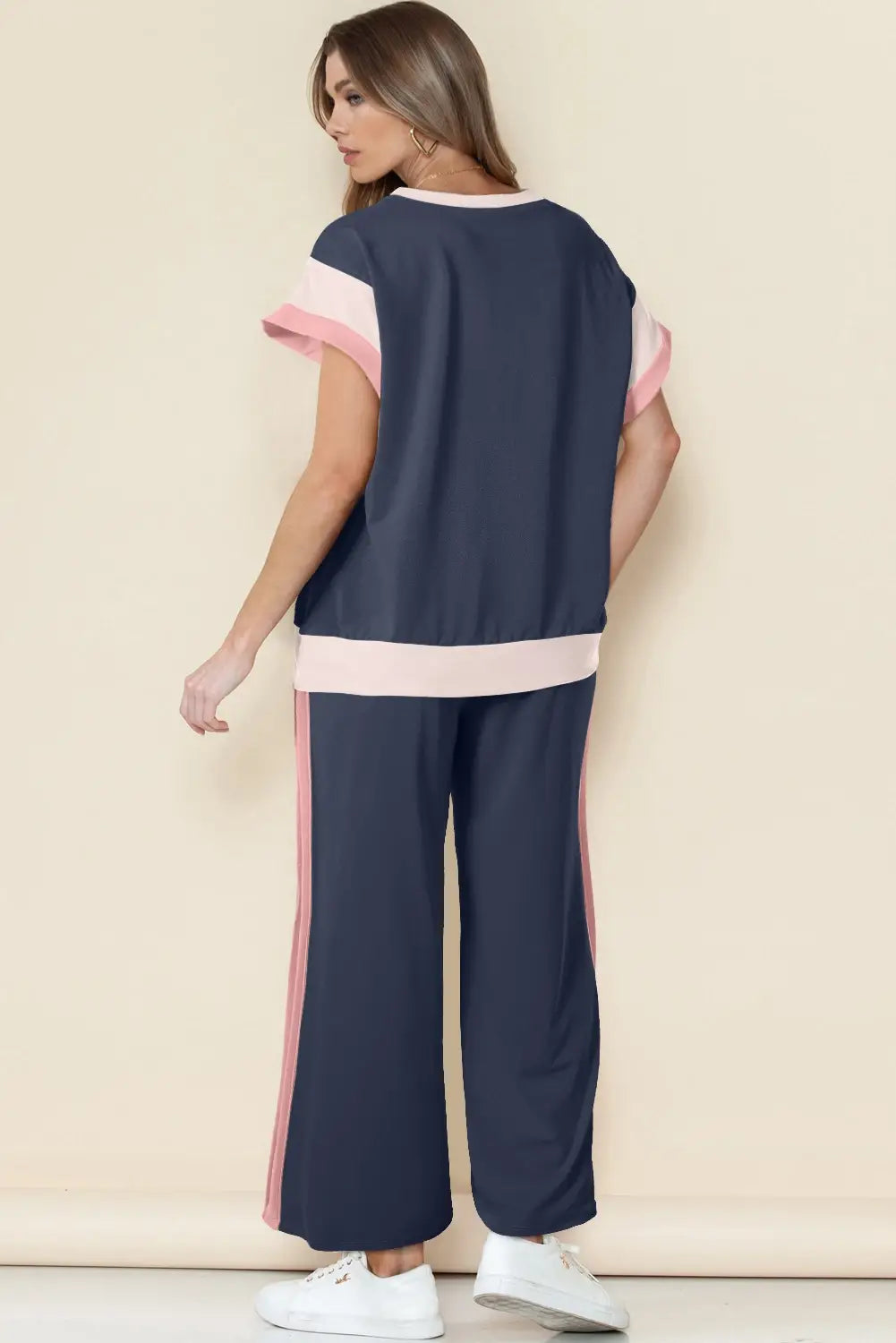 PRE-ORDER: Multicolor Color Block Detail Casual Two-piece Set