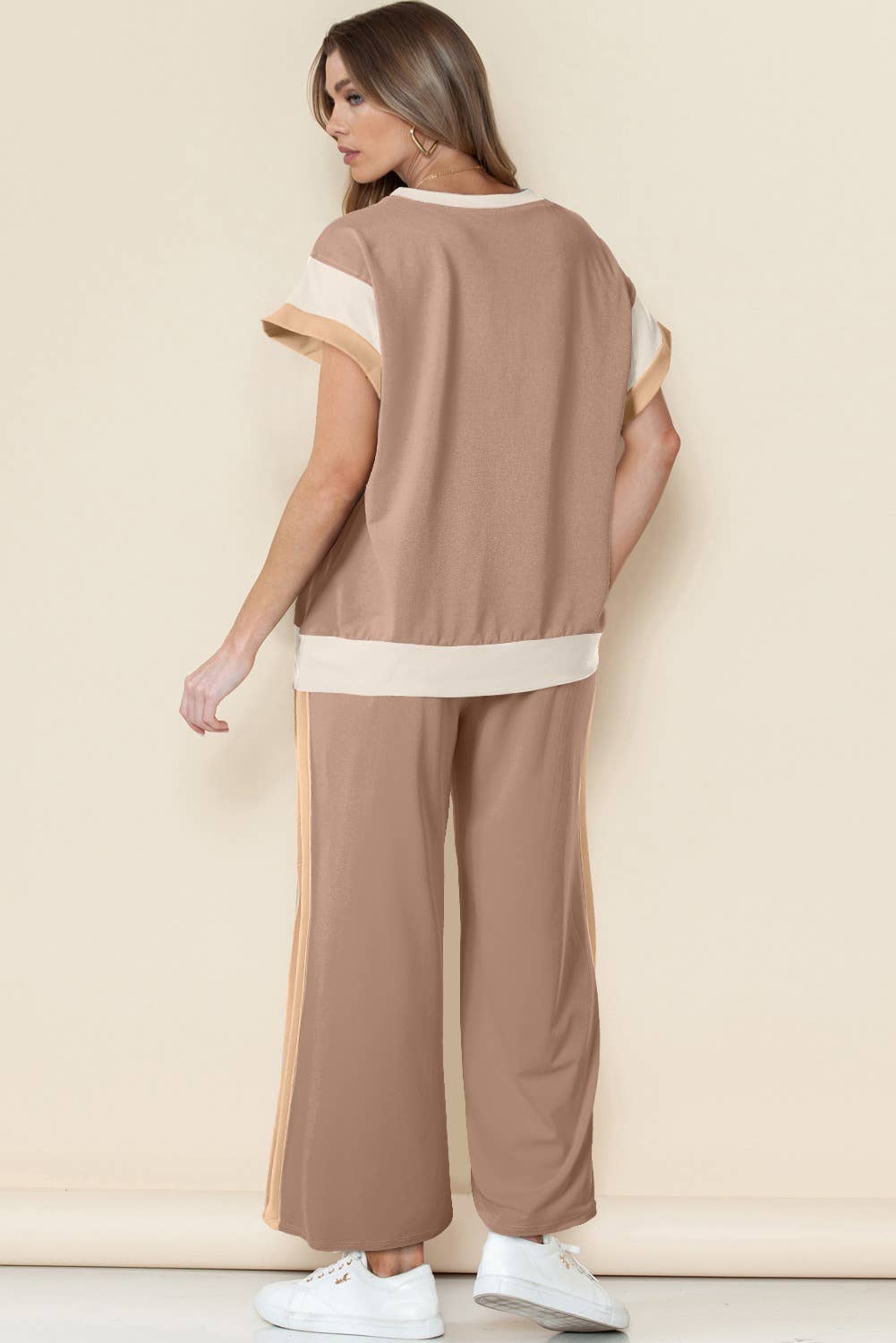 PRE-ORDER: Multicolor Color Block Detail Casual Two-piece Set