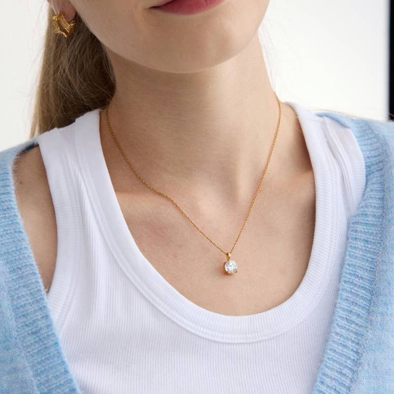 18K STAINLESS STEEL TARNISH FREE SQUARE NECKLACE | 40NK9675