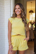 PRE-ORDER: LAS Crossover Cropped Tee Short Loungewear Set (S-XL)