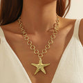 PUFFY STAR CHUNKY CHAIN STATEMENT NECKLACE | 40NK9571